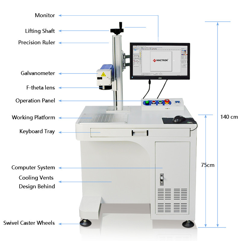 Led Printing Machine , Fiber Laser Printing Machine For Led Bulbs