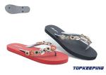 Diamond Women PE Flip Flop With Metal Luster Textured Strap