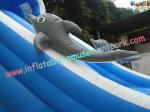 Customised 18 OZ PVC Dolphin Commercial Inflatable Slides For Amusement Parks 8