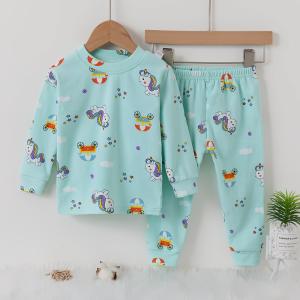 China Hygiene Long Pj Set Cartoon Carriage Warm Pyjamas For Winter factory