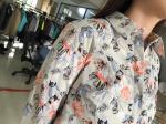 100% Cotton Ladies Casual Print Shirts 2 Color Floral Blouse Long Sleeve
