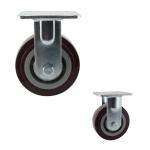 Red 230kg PU Fixed Plate 125mm Heavy Duty Casters