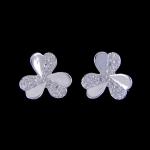 Chenqi Sterling Silver Stud Earrings Whale Hollow Cubic Zirconia For Ladies