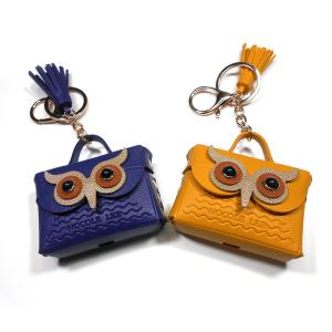 China Lightweight Leather Mini Bag Keychain With Gold Plating factory
