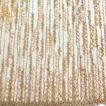 Wedding Dress 3D Flower Embroidery Lace Fabric With Heavy Beads