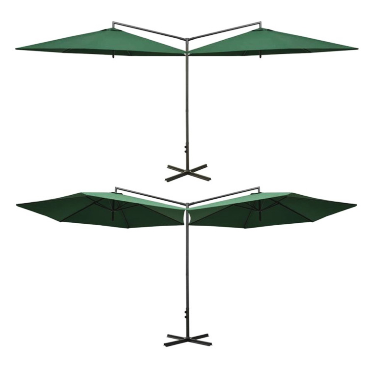 Metal Fabric Outdoor Restaurant Hotel Patio Cafe Garden Waterproof Hanging Banana Double Parasol Sun Umbrella