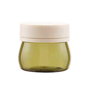 China 30g 50g 80g 100g Cosmetic Clear Green Glass Jar With Plastic Lid For Body Cream factory