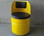 Industrial Style Oil Drum Dining Chair Barrel Leisure Leather Chair With