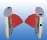 Wide Lane Telescopic Flap Barrier Gate Red SUS304 24VDC Brushless Motor