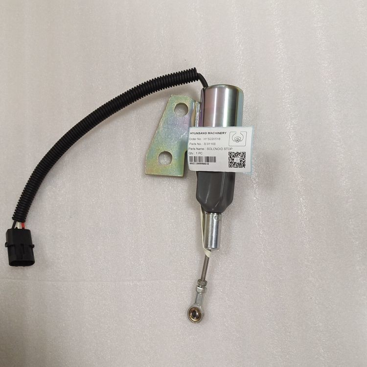 Excavator Engine Parts Solenoid Stop 24V 3991168 3964628 For Hyundai R130 R130-5 EC140
