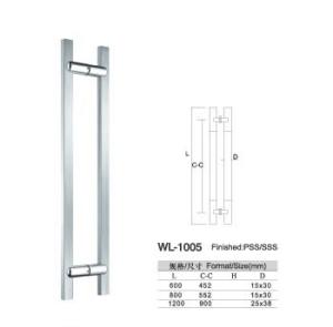 China entry door handles set chrome WL-1005 Stainless Steel glass door handle pull and push factory