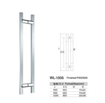 entry door handles set chrome WL-1005 Stainless Steel glass door handle pull and