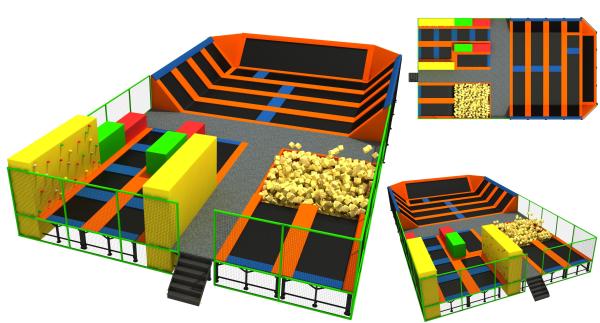 312M2 Chinese Manufacture Trampoline Park/ Big Trampoline Discount Large