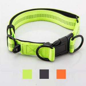 China Adjustable Double D Buckles Dog Collar And Leash Set Chain Dog Nylon Lead Reflective factory
