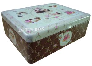 China Metal Square Tin Box For Cup Cake Biscuit Storage factory
