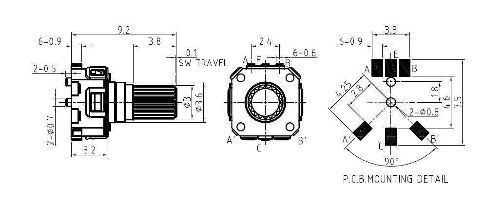 Miniature Incremental Rotary Encoder with Push Button