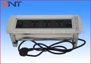 China Office Hidden Conference Table Socket , Silver 3 Table Top Universal Power Plug factory
