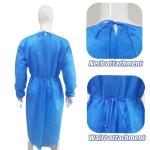 Anti Static Surgical Gown for Gardening Protection Logo Printed Stocked Blue SMS