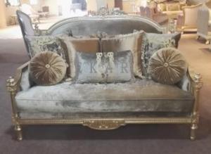 China Velvet Sectional Antique Wooden Sofa Set factory