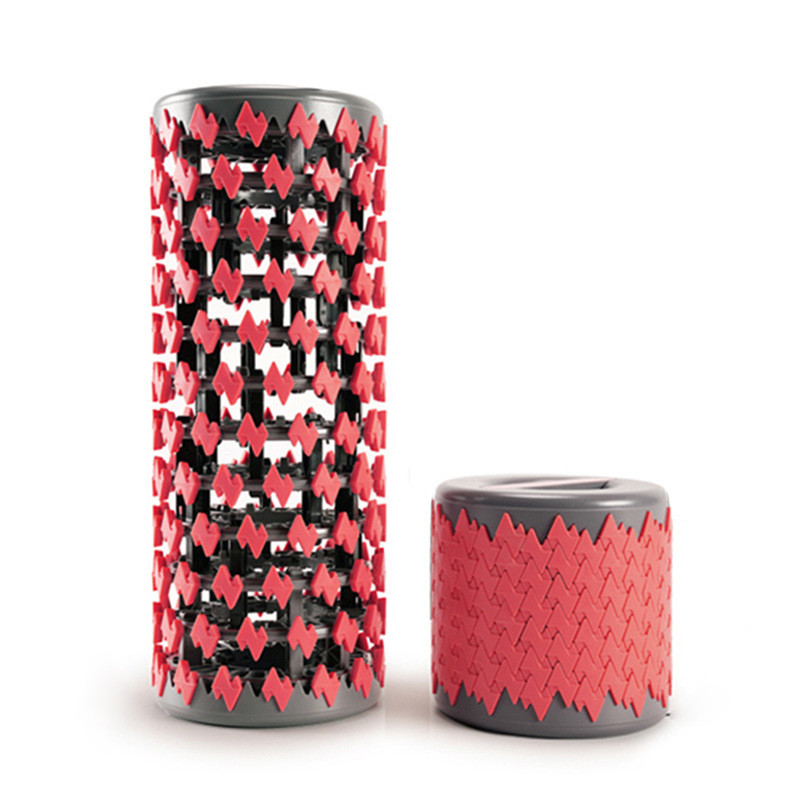 Pink Collapsible TPE Foldable Foam Roller For Physical Therapy Exercise Deep Tissue Muscle Massage