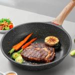 High Quality Cookware Cooking Pot Maifan Stone Flat Bottom Frypan Non Stick