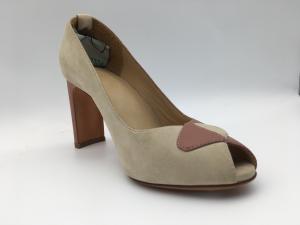 China Suede Womens Leather Dress Shoes ODM OEM With Peep Toe Heels factory