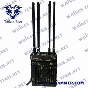 China Cell Phone GPS WIFI 90W 200M Backpack Signal Jammer factory
