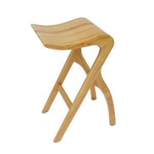 China Home Bar Essential Lacquered Solid Wood Bar Stool with High Living Room Chair factory