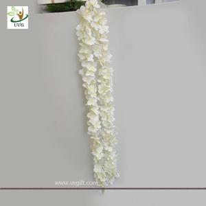 China UVG wedding use realistic fake white wisteria flower vine for home garden wall decoration factory