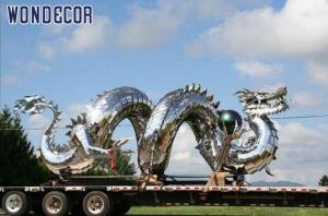 China Customized Large Stainless Steel Dragon Sculpture Outdoor Metal Decoration factory