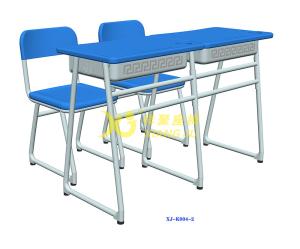 China Metal Material Double Student Desk And Chair Set For Middle School Classroom factory