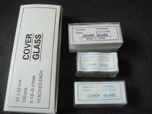 China Glass Medical Laboratory Supplies Microscope Slide Cover Glass 12X12~24X60mm factory