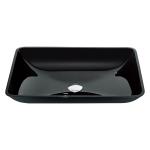 High Glossy Bathroom Wash Basins Black Crystal Stone Glass Vessel Sinks