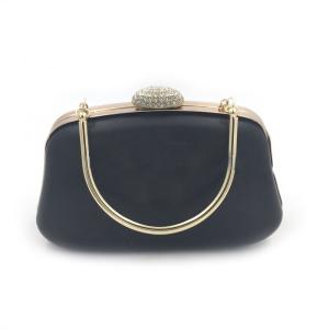 China New design diamond decoration gold handbag box clutch frame for ladies purse factory