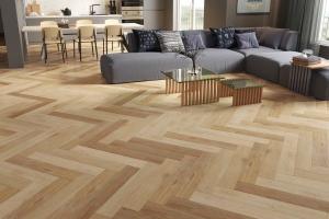China 4.2mm spc stone polymer composite herringbone wood effect vinyl flooring factory