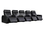5-Seat Genuine Leather Power Recliner Home Theatre Seating Push Back Recliner