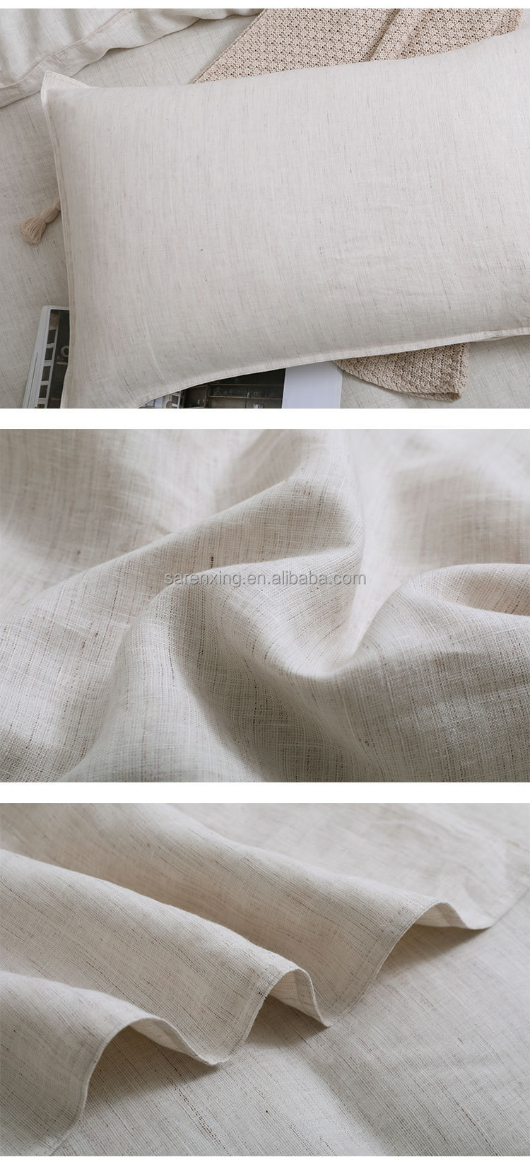 Cloud Mink Velvet Fabric Queen Size Duvet Cover Set for Organic Flax Linen Bedding