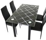 Simple Tempered Glass Top Modern Dinning Table And Chairs
