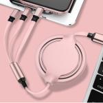 Telescopic ABS 3 In 1 Mobile Phones Accessories Charging Cable