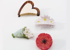 China Creative design interesting acetate resin flower hairpin hair clip Daisy bouquet girls hairpin accessories factory