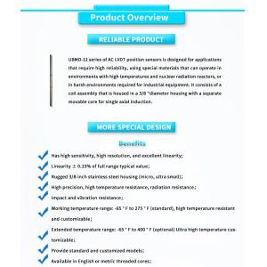 Industrial Grade UBMD-12Y High Precision Linear Displacement Sensor LVDT for