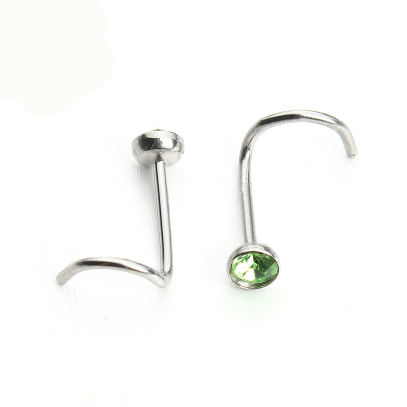 Stainless Steel Crystal Rhinestone Nose Rings Nose Studs Hooks Body Piercing Faux Nariz Percing Nez