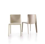 Doyl Hard Fiberglass Dining Chair Modern Simple Saddle Leather Casual