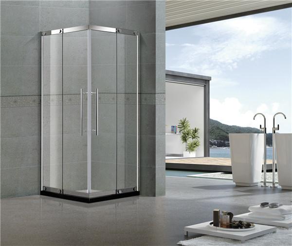Corner Enter Stainless Steel Shower Enclosure with Outside Fixed Glass 8 / 10 MM