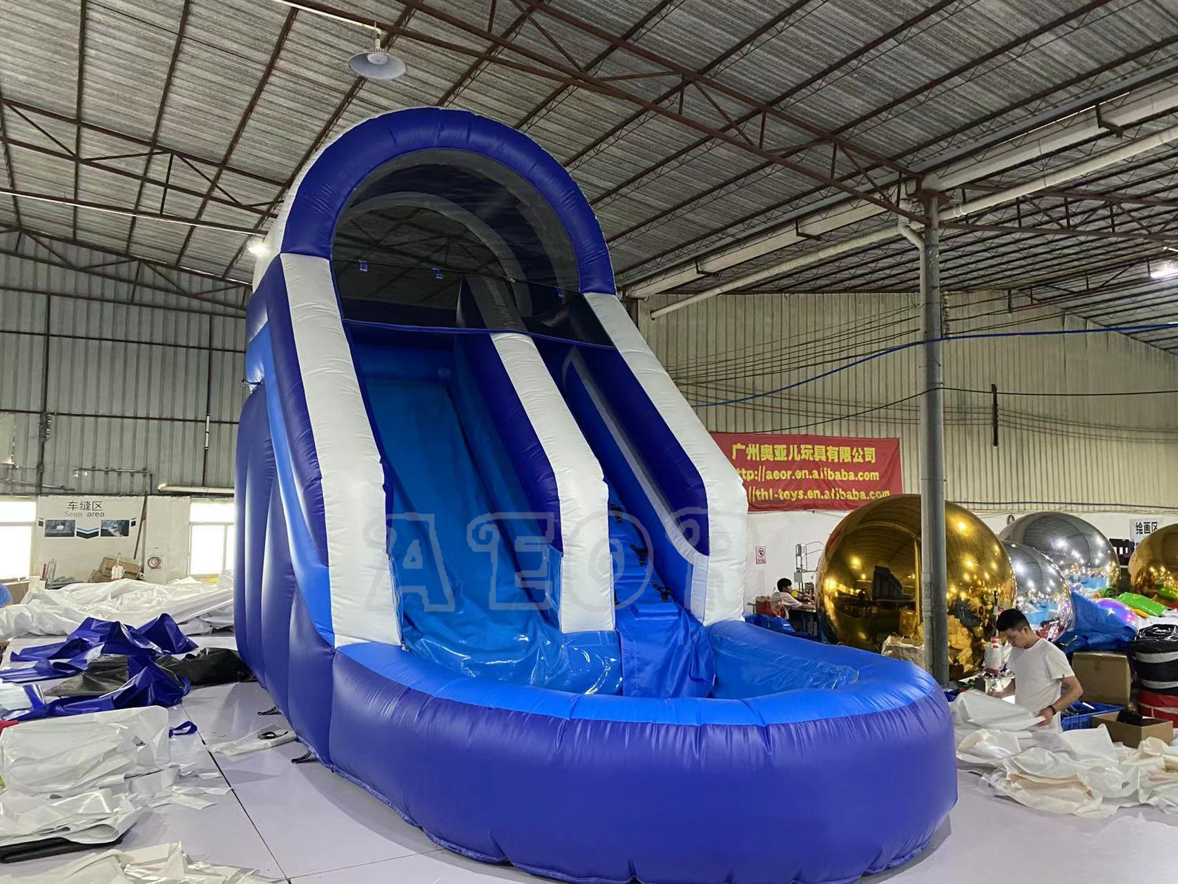 Waterslide With Pool Commercial Inflatable Water Slide For Kids Mini Cheap Bounce House Jumper Bouncy Jump Castle Bounce