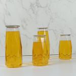 Diamond Shape 380ml PET Plastic Bottles With Easy Pull Cover Cold Pressed Juices