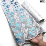 Embroidered African French Velvet Lace Fabric for Sequins Velvet Tulle Lace