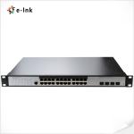 24 Port 10 100 1000BASE-T 802.3at PoE + 4 Port 10G SFP+ L3 Managed Switch