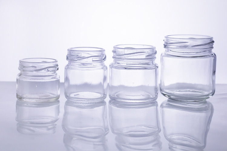 Eco 25ml 50ml Jam Glass Preserve Jars Clear Glass Canisters With Black Lids
