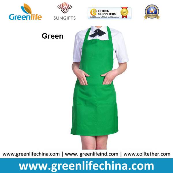 Fashion lovely peak green kitchen cooking apron advertisment promotional apron